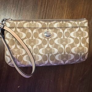 Coach Signature Wristlet Pouch
